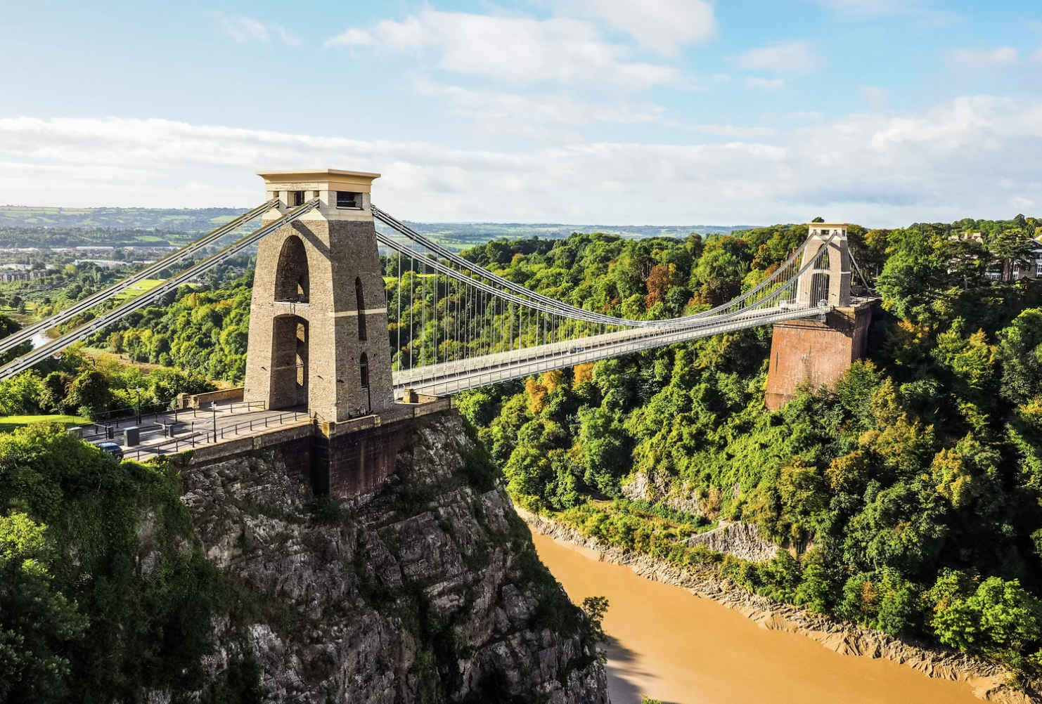 Photo of clifton suspension bridge with leigh woods to the right